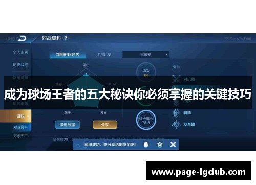 成为球场王者的五大秘诀你必须掌握的关键技巧