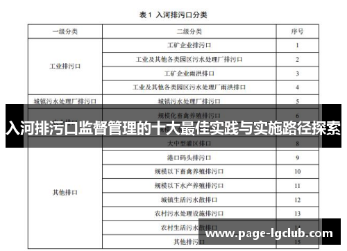 入河排污口监督管理的十大最佳实践与实施路径探索