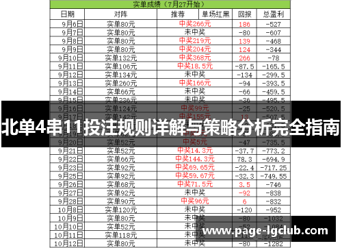 北单4串11投注规则详解与策略分析完全指南