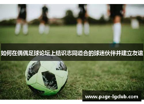 如何在偶偶足球论坛上结识志同道合的球迷伙伴并建立友谊